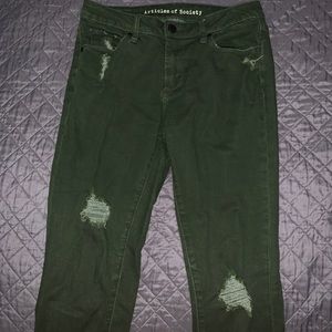 Army Green Ripped Jeans